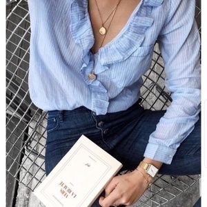 Sezane Capucine Blue Striped shirt